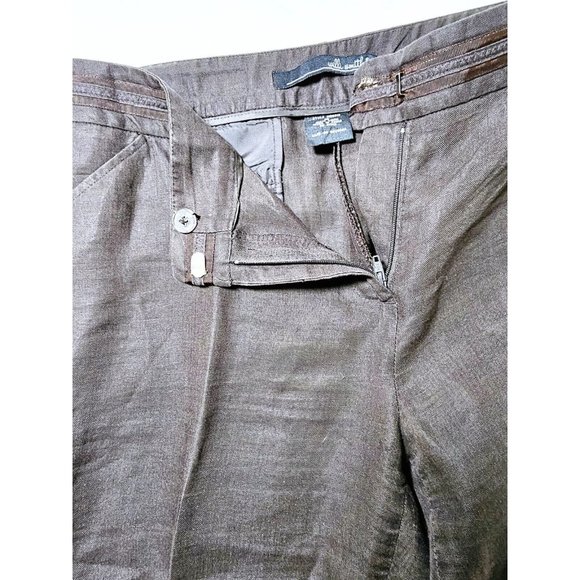 Willi Smith Women's Blazer & Pant Linen Suit - Brown - 8/10 - Picture 15 of 16